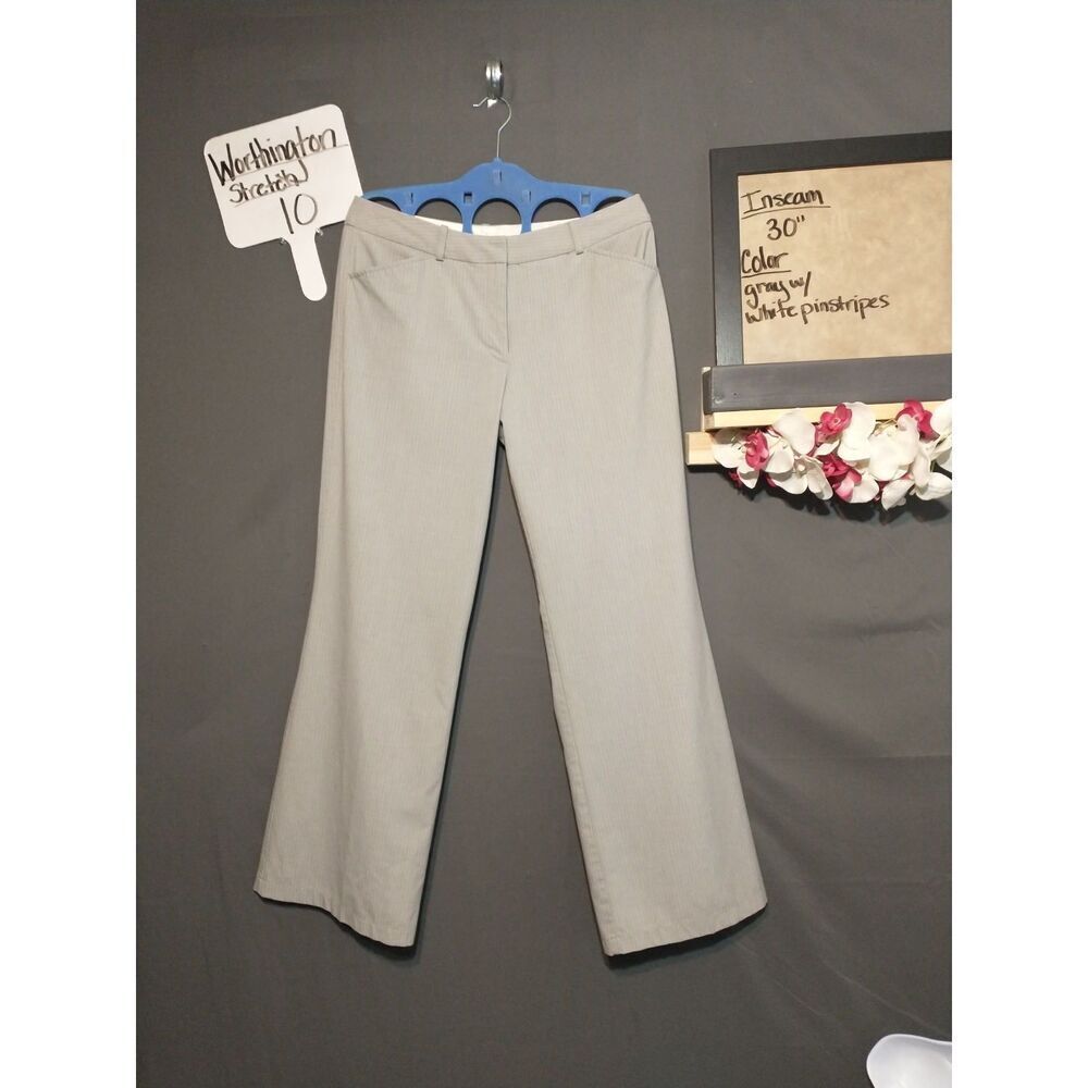 Worthington stretch Gray dress pants 10 *